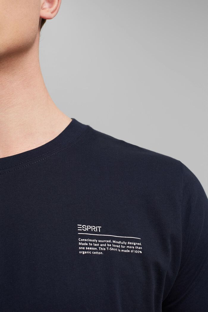 Printtikuvioitu jersey-t-paita, 100 % luomupuuvillaa, NAVY, detail image number 1