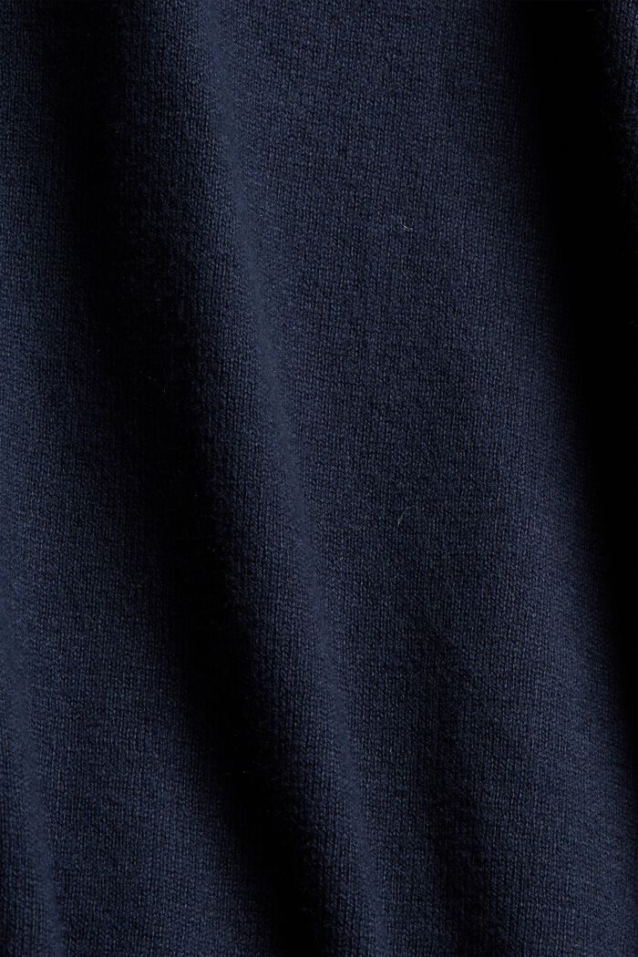 Sisältää kašmiria: neulepusero, jossa kiristysnauhakaulus, NAVY, detail image number 4
