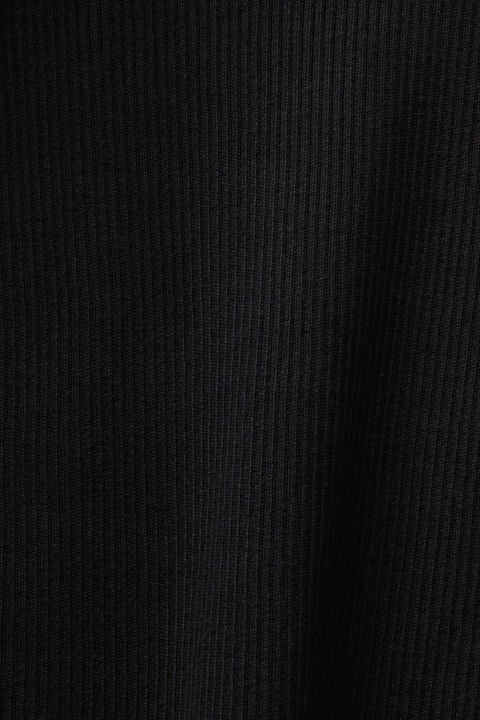 Pyöreäpäänteinen ribbineulepusero, BLACK, detail image number 5