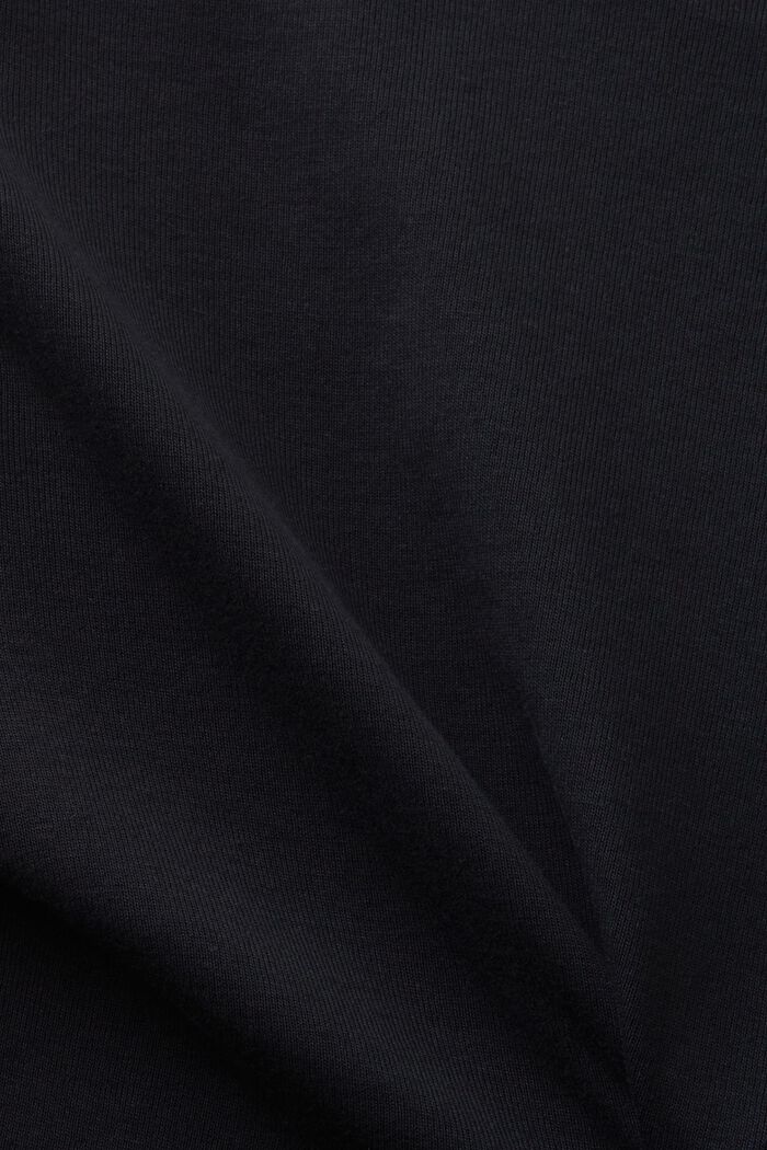 V-aukkoinen t-paita puuvillaa, BLACK, detail image number 4