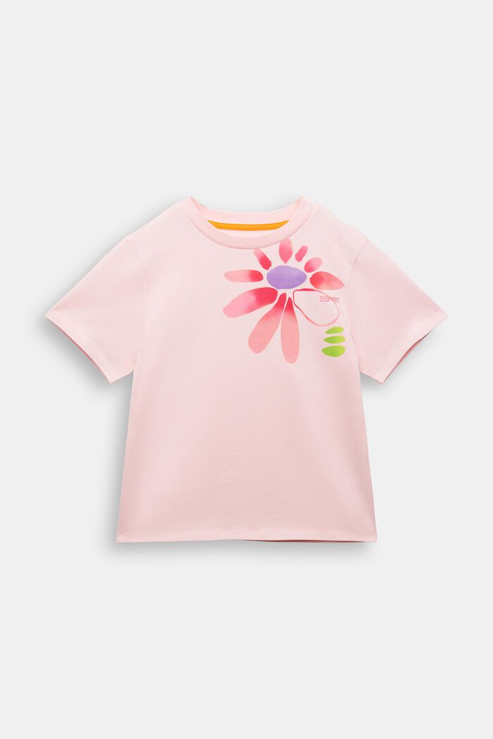Graafisesti kuvioitu t-paita puuvillaa, PASTEL PINK, detail image number 2