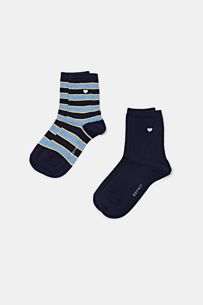 2 paria raidallisia sukkia, SPACE BLUE, detail image number 0