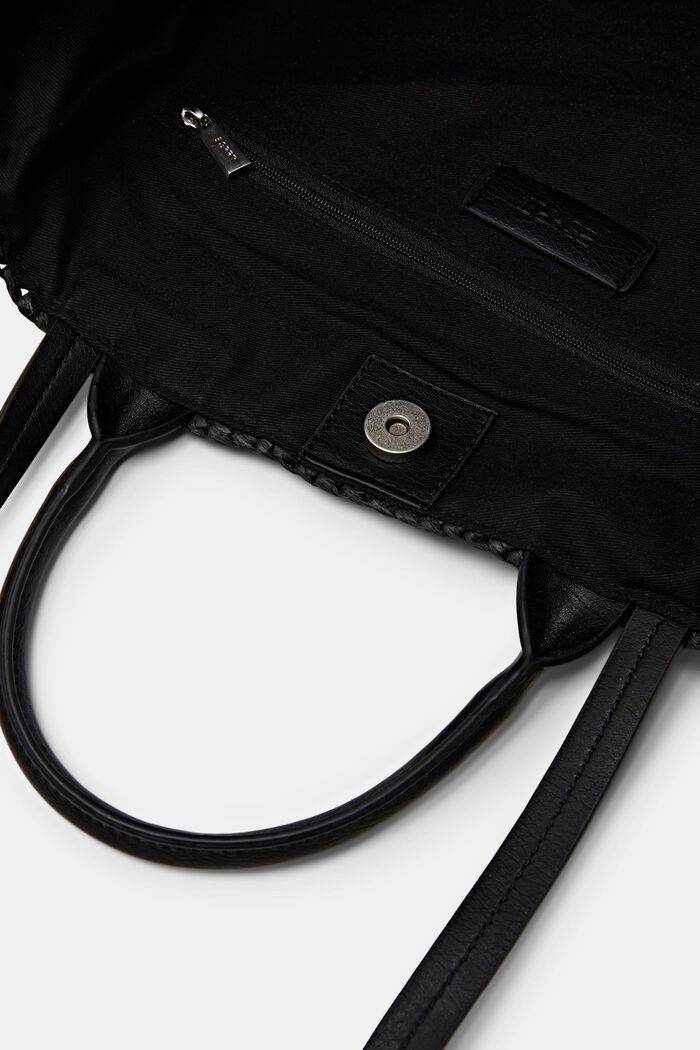 Suuri virkattu tote bag, BLACK, detail image number 3