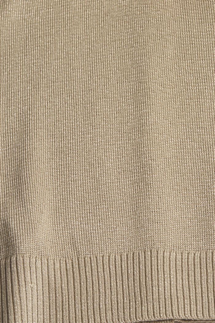 Neuletoppi koristeellisella nappilistalla, KHAKI GREEN, detail image number 4