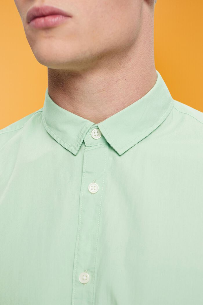 Slim fit, paita vastuullista puuvillaa, PASTEL GREEN, detail image number 2