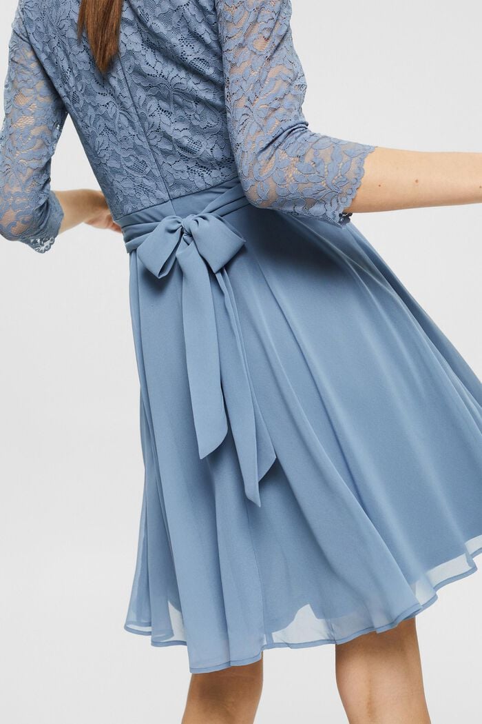 Kierrätettyä: mekko, jossa pitsinen yläosa, GREY BLUE, detail image number 3