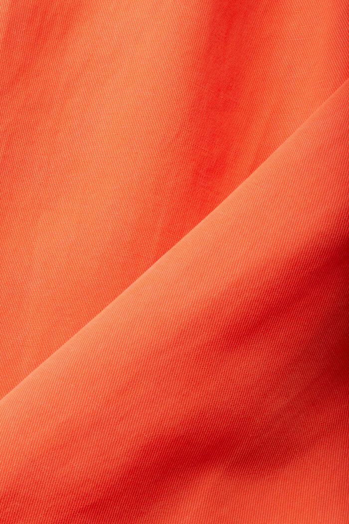 Korkeavyötäröiset leveälahkeiset pellavasekoitehousut ja vyö, ORANGE RED, detail image number 6