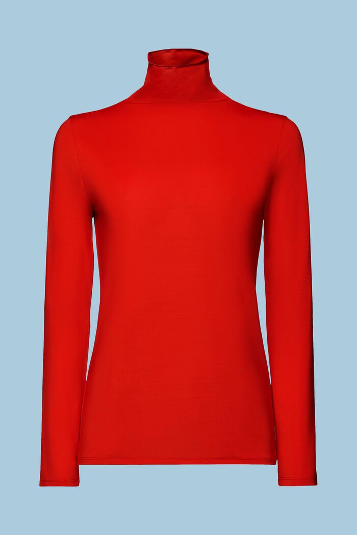 Pitkähihainen paita, jossa pystykaulus, RED, detail image number 6