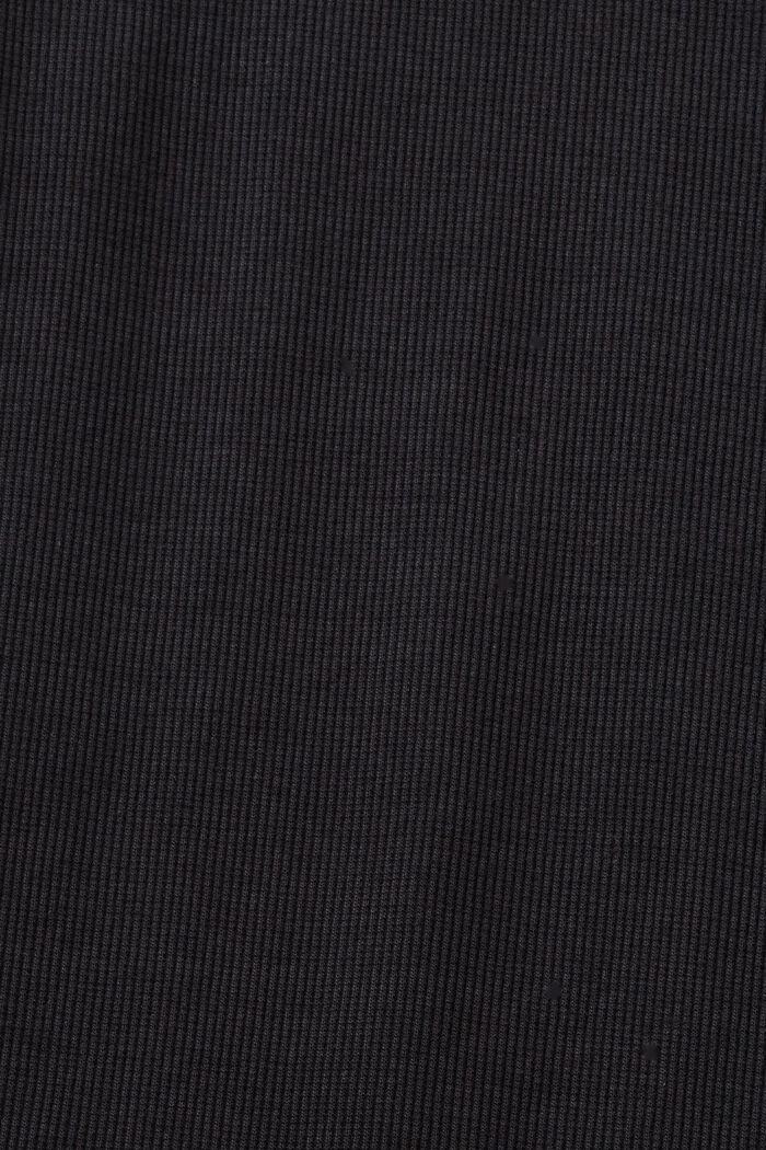 Ribbineulos-t-paita pyöreällä pääntiellä, BLACK, detail image number 5