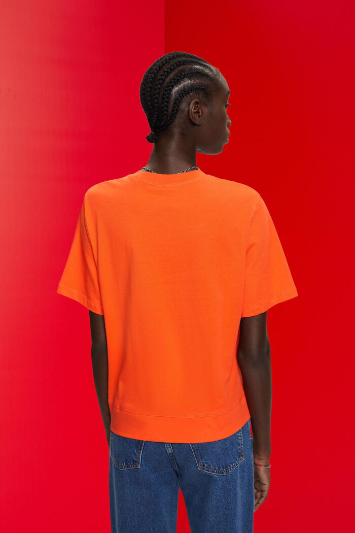 T-paita puuvillaa, ORANGE RED, detail image number 3