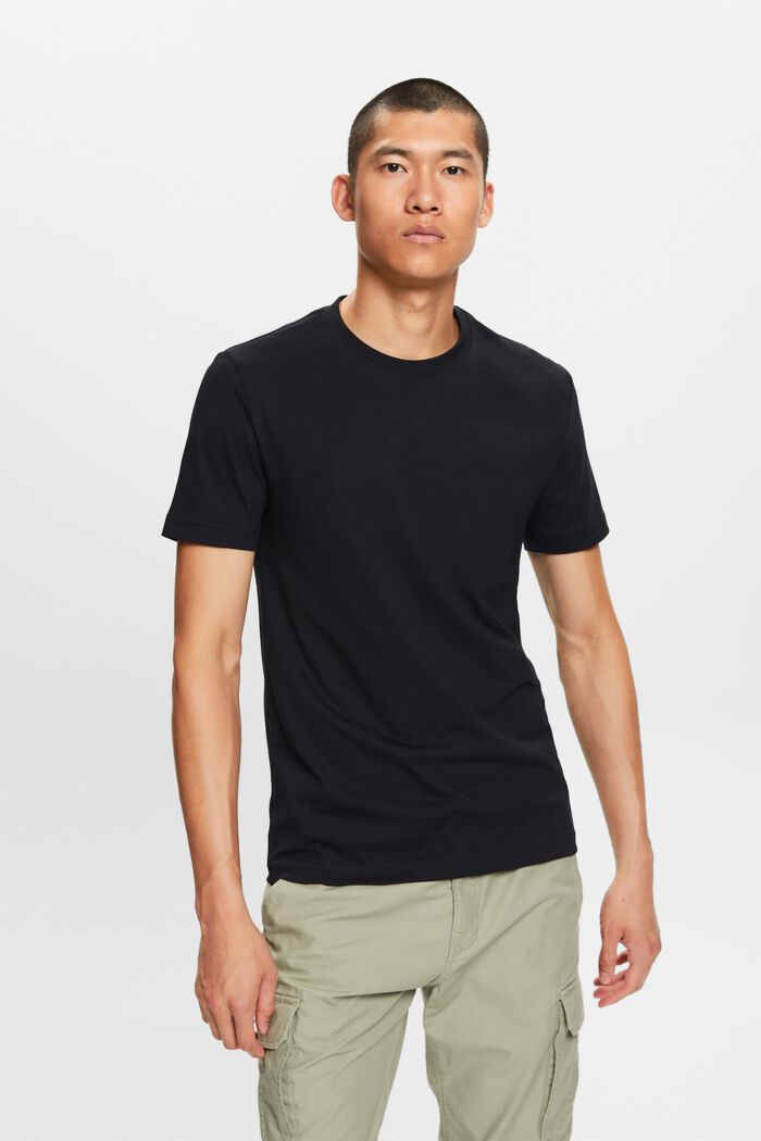T-paita pyöreällä pääntiellä pima-puuvillaa, BLACK, detail image number 0