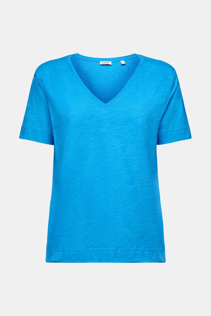 V-aukkoinen jersey-T-paita, BLUE, detail image number 6