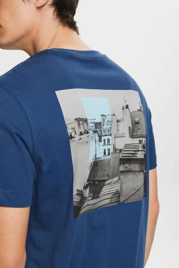 T-paita, jonka etu- ja selkäpuolella painatus, GREY BLUE, detail image number 4