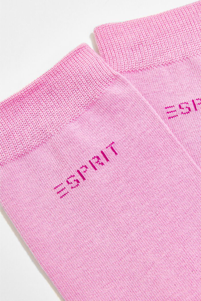2 paria luomupuuvillasta valmistettuja sukkia, joissa neulottu logo, ORCHID, detail image number 1