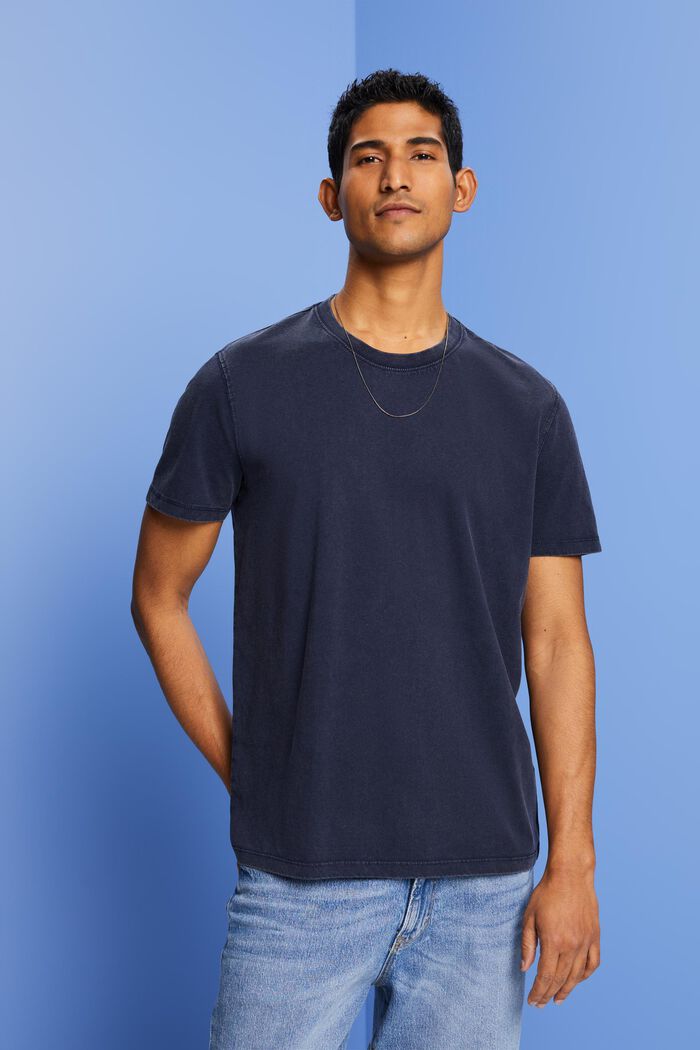 Lankavärjätty jersey-t-paita, 100 % puuvillaa, NAVY, detail image number 0
