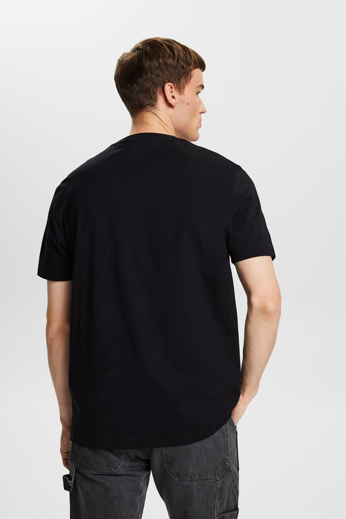 Pima-puuvillasta valmistettu jersey-T-paita, jossa pyöreä pääntie, BLACK, detail image number 3