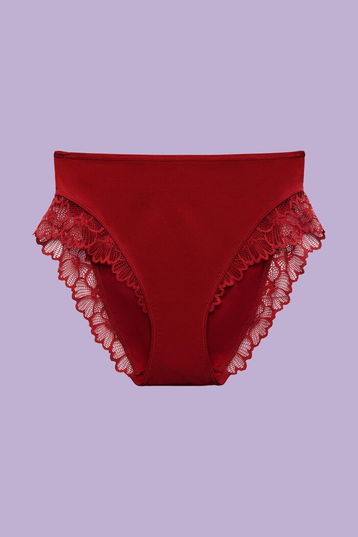 Pitsireunaiset, korkeavyötäröiset alushousut mikrokuitua, RED, detail image number 3