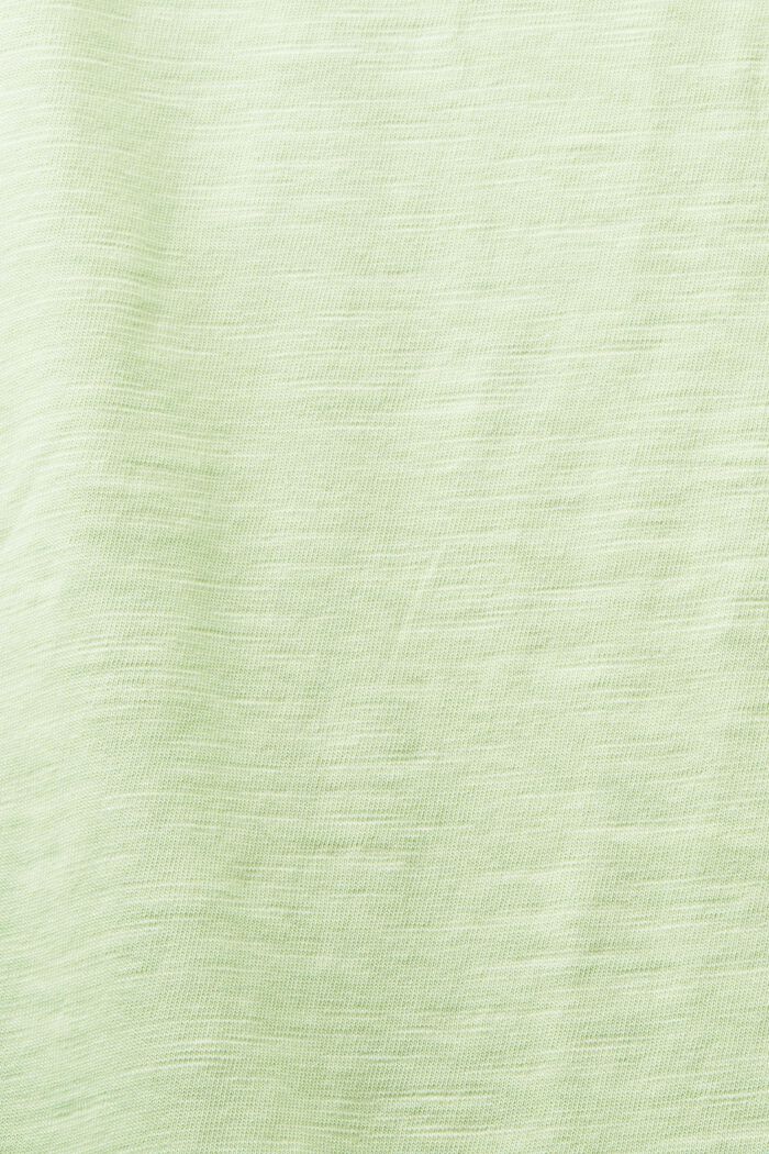 V-aukkoinen jersey-T-paita, LIGHT GREEN, detail image number 4