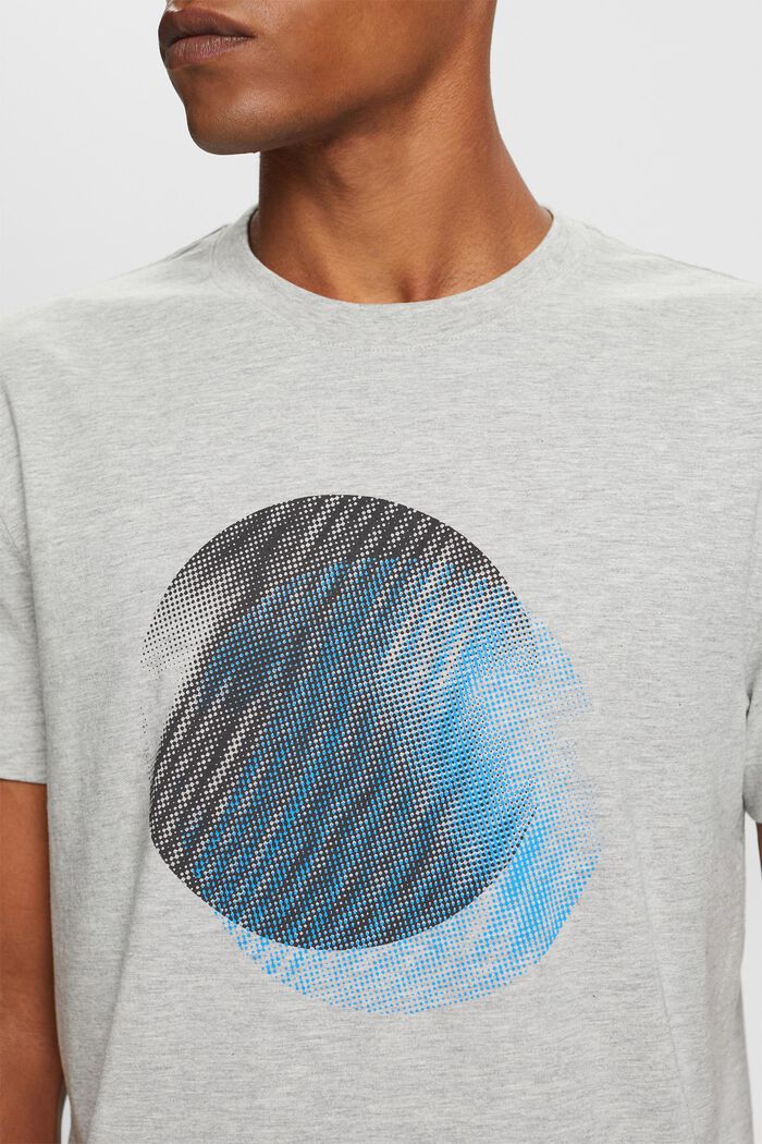 T-paita, jossa pyöreä pääntie ja etupainatus, LIGHT GREY, detail image number 2