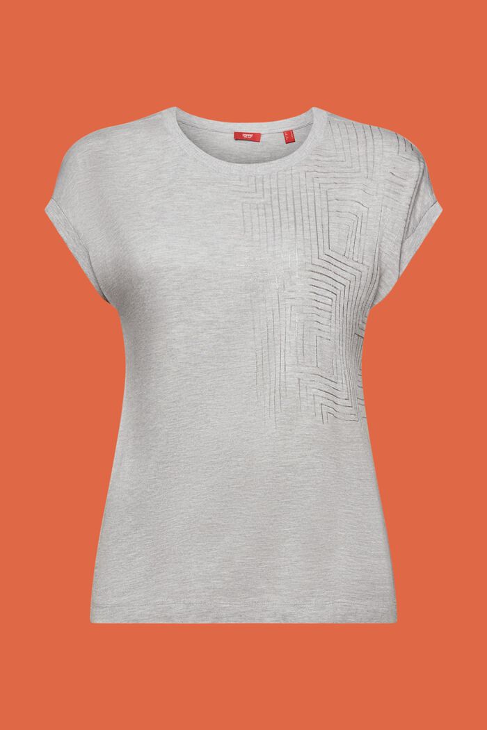Painettu jersey-T-paita, LENZING™ ECOVERO™, LIGHT GREY, detail image number 5