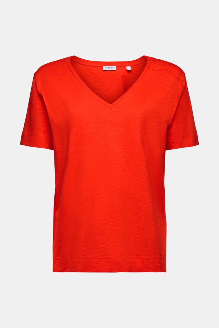 V-aukkoinen jersey-T-paita, RED, detail image number 5