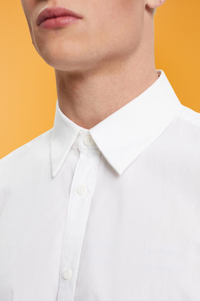 Puuvillainen slim fit -paita, WHITE, detail image number 2