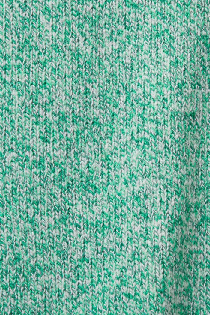 Villasekoitteesta valmistettu neulepusero, jossa pyöreä pääntie, GREEN, detail image number 5