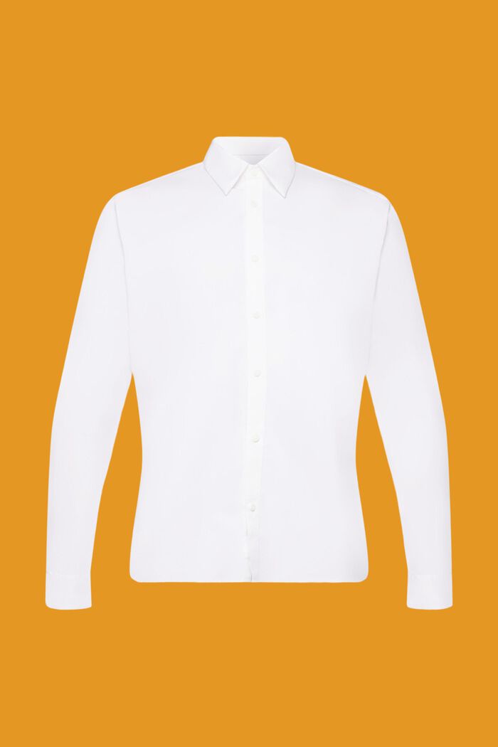 Puuvillainen slim fit -paita, WHITE, detail image number 5