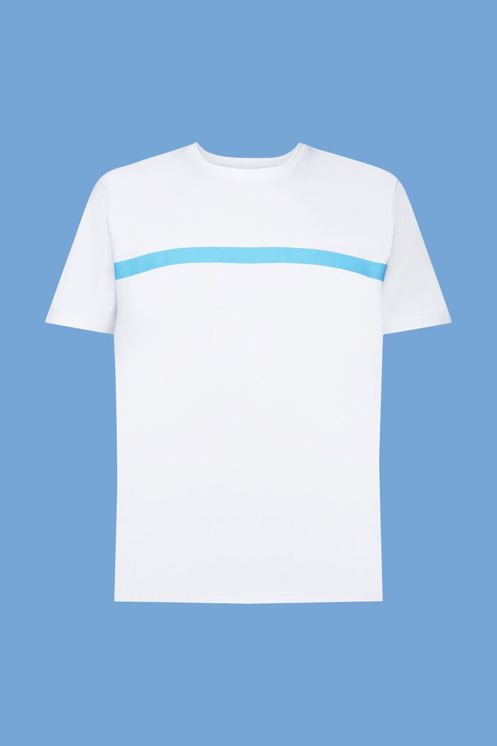 Puuvillainen t-paita tehosteraidalla, WHITE, detail image number 5