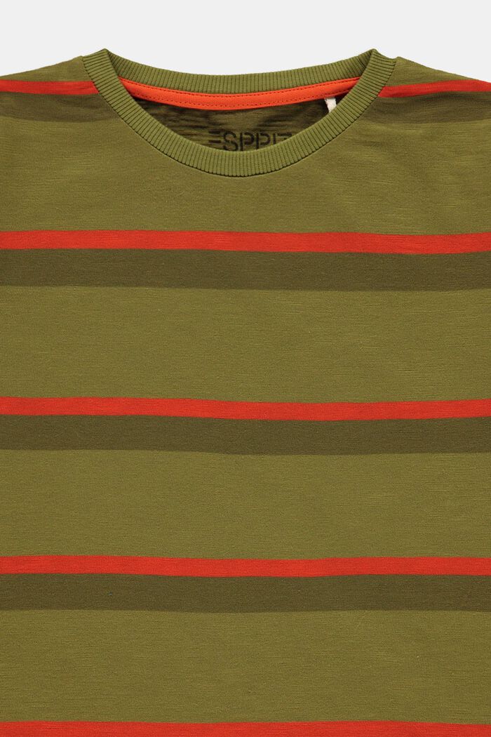 Raidallinen T-paita, 100 % puuvillaa, LEAF GREEN, detail image number 2