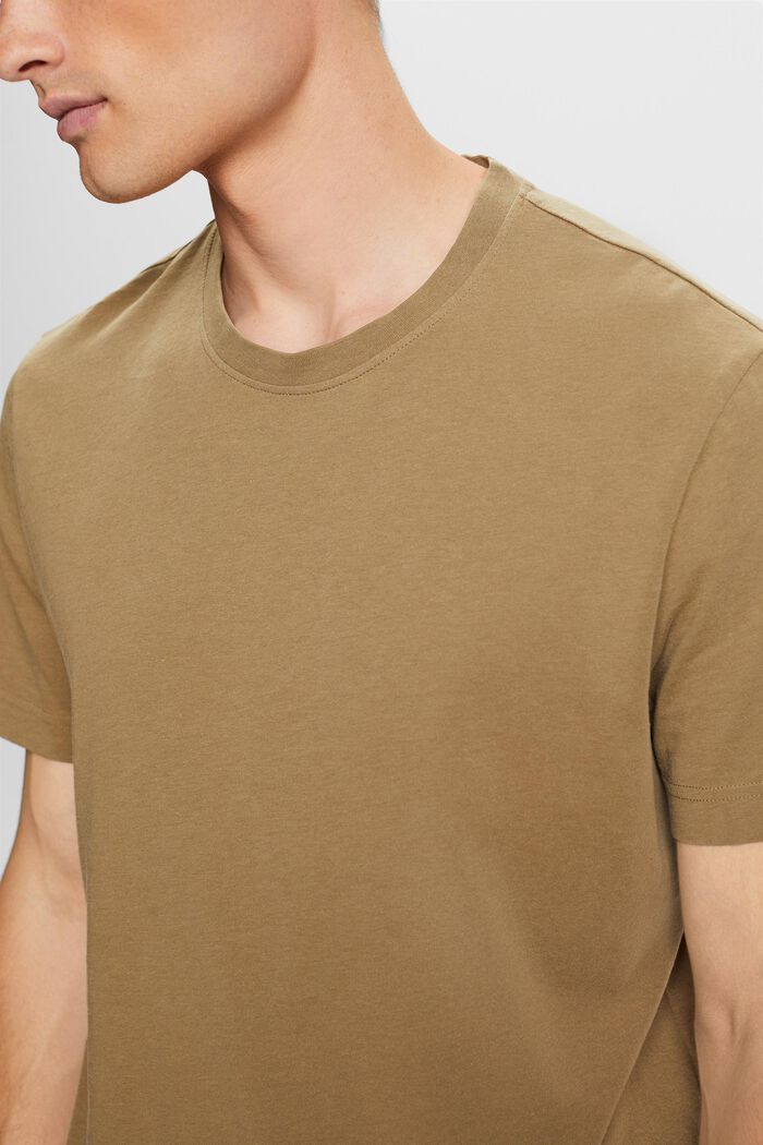Jersey-t-paita 100 % puuvillaa, pyöreä pääntie, KHAKI GREEN, detail image number 2