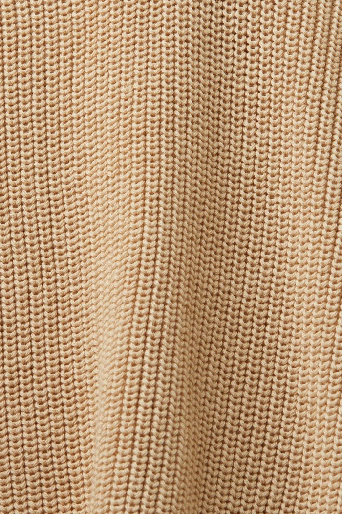 Poolokauluksellinen neulepusero, 100 % puuvillaa, SAND, detail image number 5