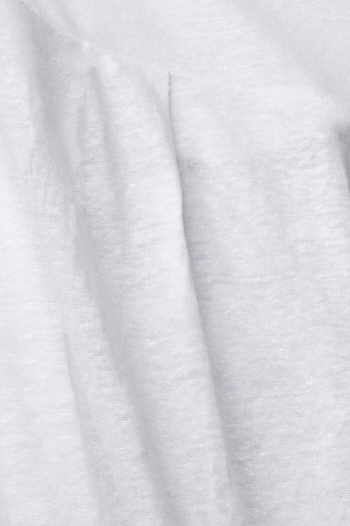 Batiikkiraitainen t-paita, 100 % pellavaa, WHITE, detail image number 6