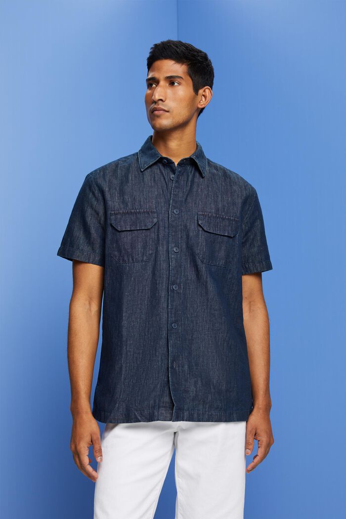 Farkkutyylinen lyhythihainen paita, BLUE BLACK, detail image number 2