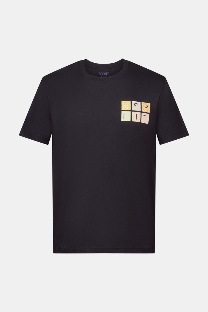Logollinen t-paita puuvillajerseytä, BLACK, detail image number 6