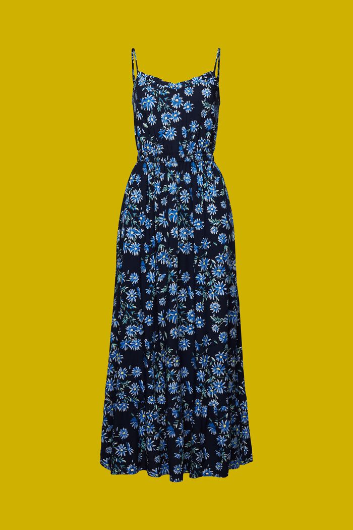 Kuvioitu, pitkä mekko, LENZING™ ECOVERO™, NAVY, detail image number 7