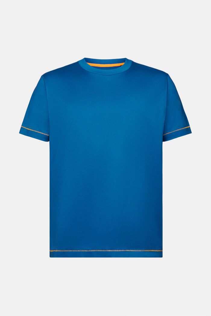 Jersey-t-paita 100 % puuvillaa, pyöreä pääntie, DARK BLUE, detail image number 5