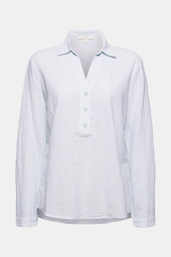 Pellavasekoitetta: pystyraidallinen paitapusero, LIGHT AQUA GREEN, detail image number 5