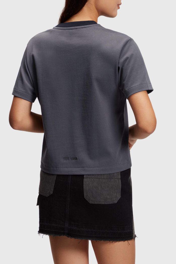 Boxy-mallinen t-paita heavy jerseytä, DARK GREY, detail image number 1