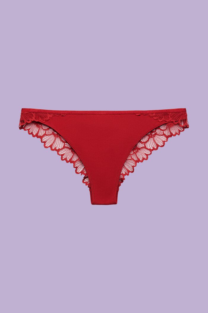 Brasilialaistyyliset alushousut kukkapitsiä, RED, detail image number 3