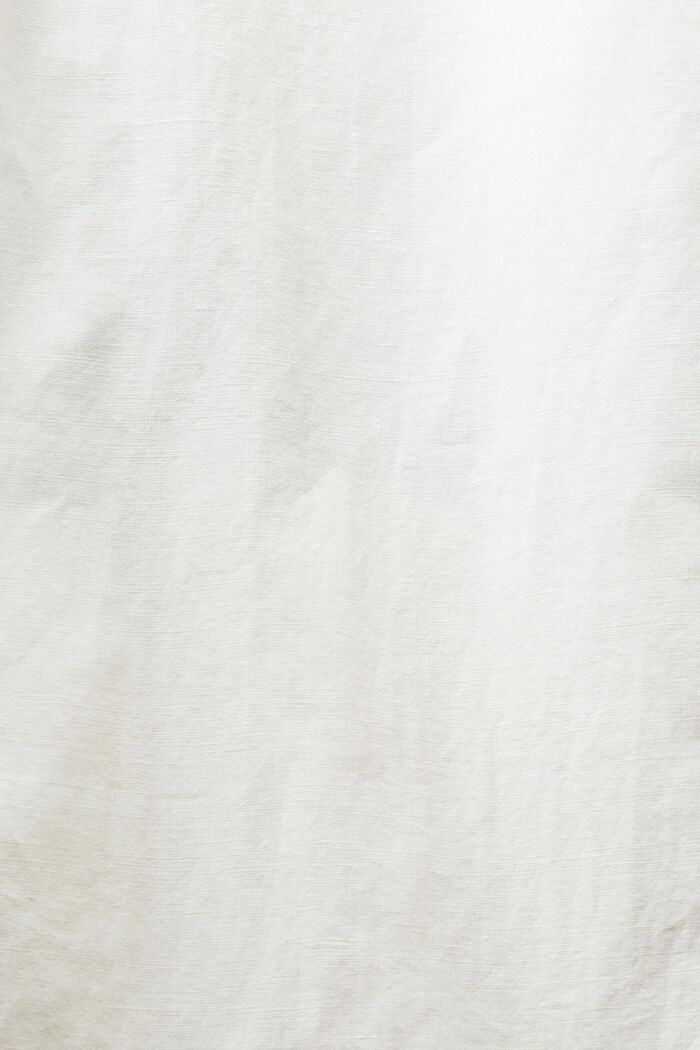 Vajaapituiset culotte-housut puuvilla-pellavaa, OFF WHITE, detail image number 6