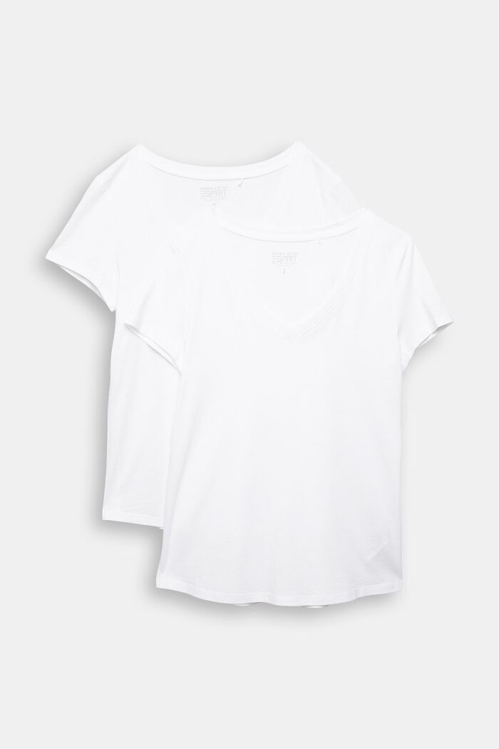 2 kpl: T-paita luomupuuvillasekoitetta, WHITE, overview