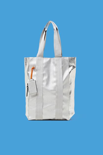 Metallinhohtoinen tekonahkainen tote bag -laukku