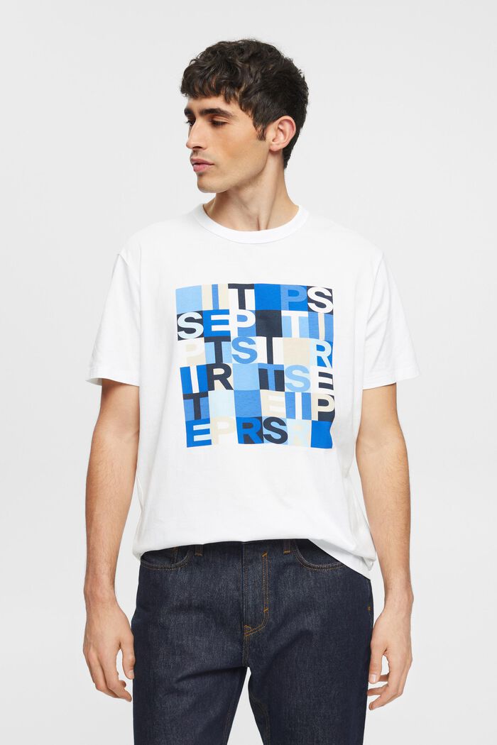 Logokuvioinen T-paita, luomupuuvillaa, WHITE, detail image number 0