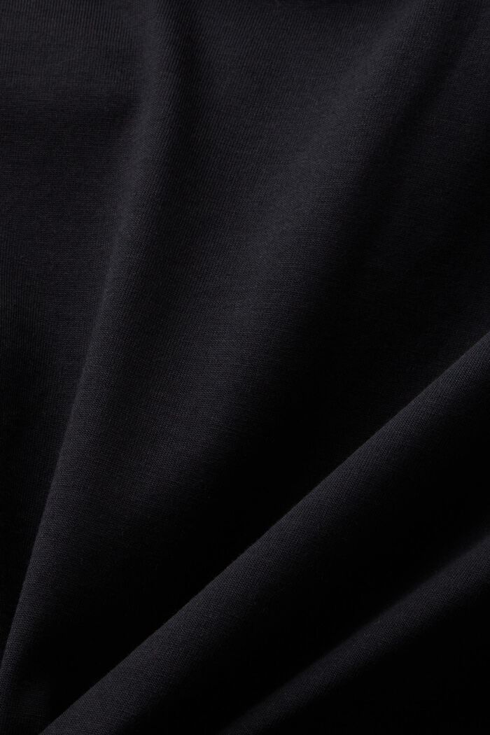 Pima-puuvillasta valmistettu jersey-T-paita, jossa pyöreä pääntie, BLACK, detail image number 4