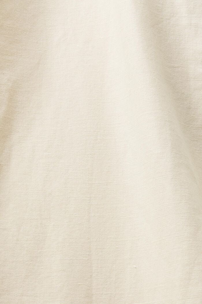 Vajaapituiset culotte-housut puuvilla-pellavaa, CREAM BEIGE, detail image number 6