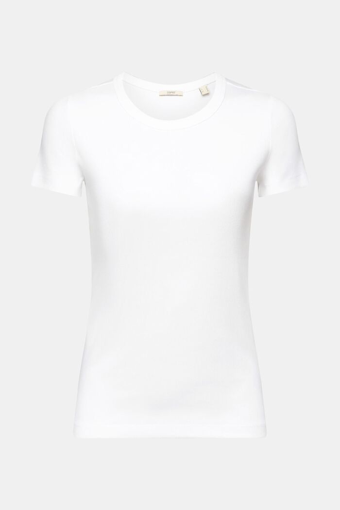 Ribbineulos-t-paita pyöreällä pääntiellä, WHITE, detail image number 6