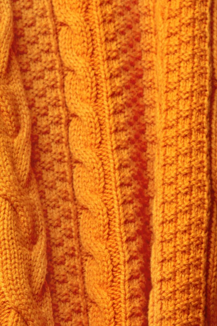 Palmikkokuvioitu neulepusero, GOLDEN ORANGE, detail image number 1