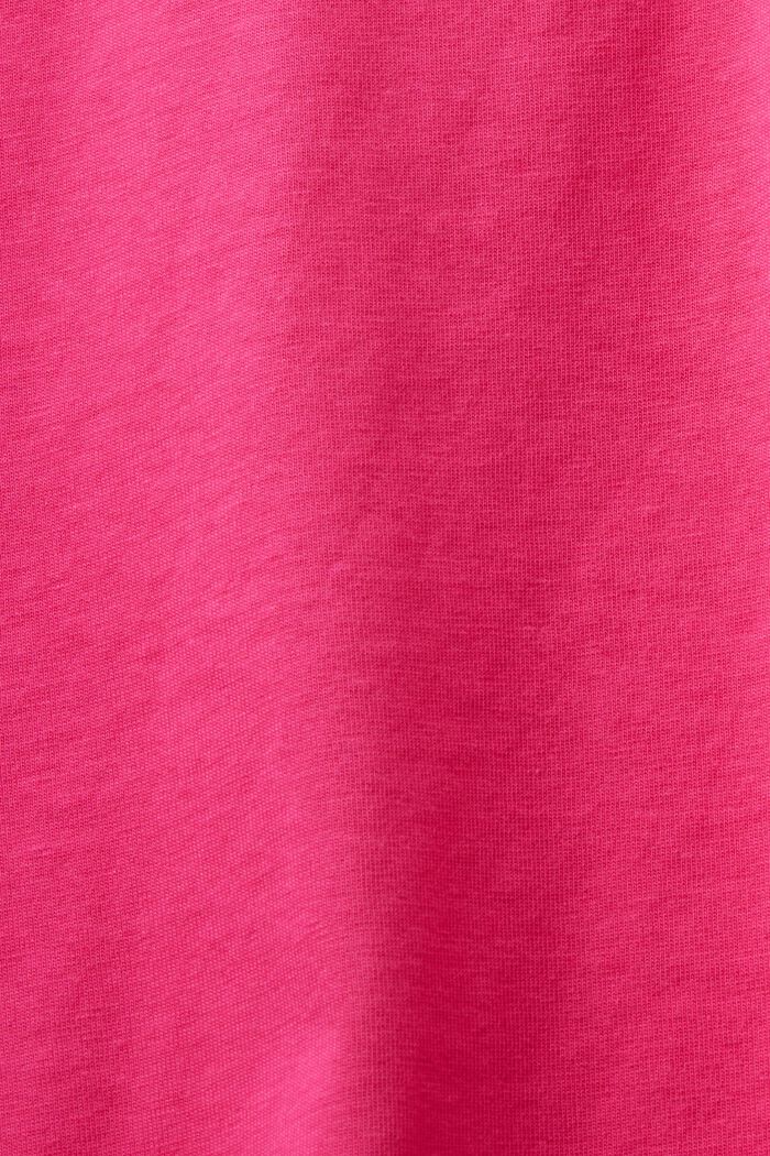 T-paita puuvillaa, pyöreä pääntie, PINK FUCHSIA, detail image number 4