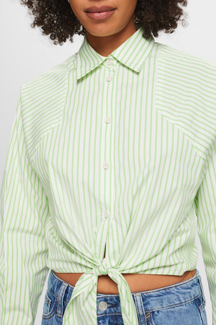Raidallinen edestä solmittava paita, CITRUS GREEN, detail image number 3